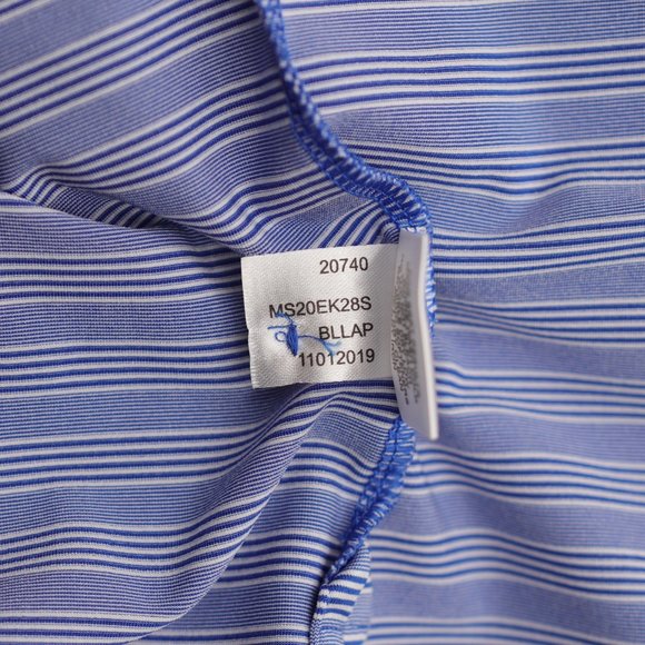 Peter Millar Summer Comfort Noble Performance Golf Polo - Blue Striped - Size XL - Picture 7 of 7